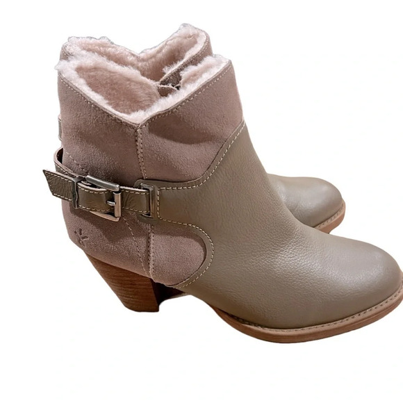 Emu Australia Sturt Leather Merino Wool Buckle Ankle Booties Size 9 - Picture 1 of 7